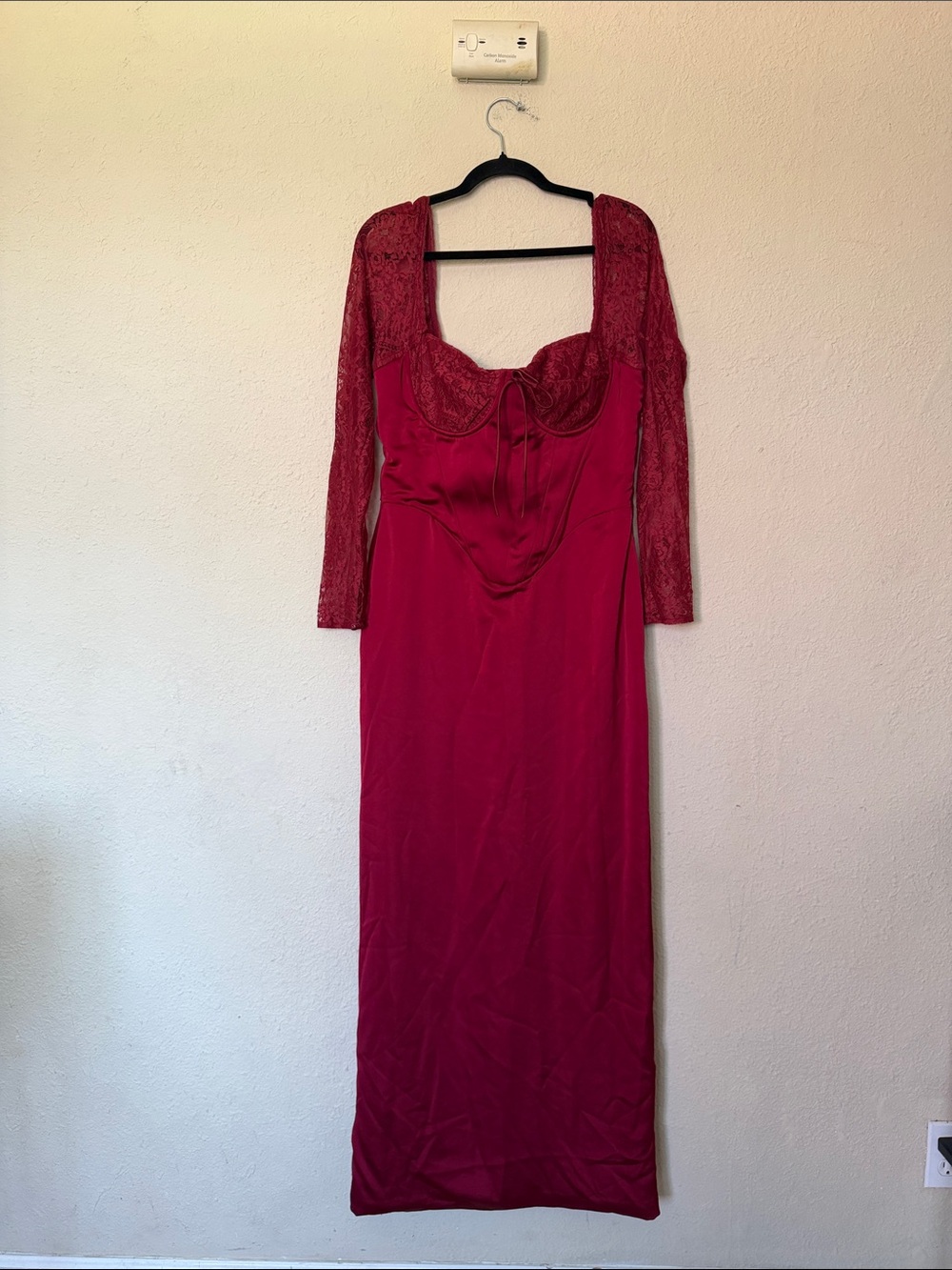 HOUSE OF CB XL A-C 'Perdi' Berry Satin Maxi Dress with Corset NWOT $329 - Picture 16 of 17